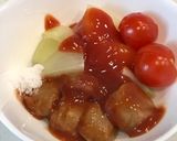 レンジで簡単!トマトミートボールの酢豚風作り方4写真