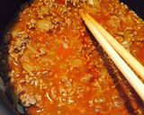 お鍋で簡単♫煮込ハンバーグ味のひき肉丼!作り方4写真