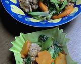型抜き人参と小松菜の蒸し焼き作り方5写真