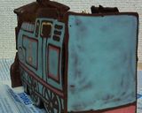 立体トーマス型・チョコレートケーキ作り方21写真