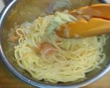 コラーゲン命！皮ごと明太パスタ作り方7写真