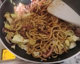 イカ焼きそばでもんじゃ焼きです＾＾作り方4写真