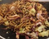 イカ焼きそばでもんじゃ焼きです＾＾作り方8写真