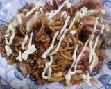 イカ焼きそばでもんじゃ焼きです＾＾作り方10写真