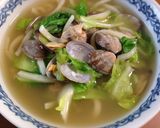 簡単♪あさりと春キャベツのうどん作り方7写真