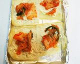 簡単おつまみ♪油揚げ納豆キムチピザ☆作り方1写真