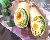 半熟玉子と蒸し鶏のラップロール作り方2写真