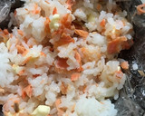 鮭と☆チーズと☆とろろ昆布の☆おにぎり作り方2写真