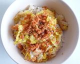 春キャベツと鮭の春色丼作り方3写真