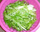 水菜とみょうがの味噌ポンたれ冷奴豆腐作り方1写真