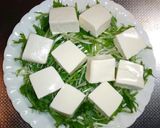 水菜とみょうがの味噌ポンたれ冷奴豆腐作り方4写真