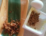 納豆と小エビ甘露煮のオムレツ作り方1写真