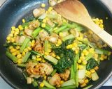 コーンと小松菜でホタテのバター醤油炒め作り方9写真