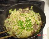 牛肉ねぎ焼きそば作り方3写真