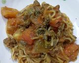 タコライスの素でスパゲリ～(^_^)作り方4写真