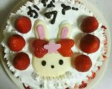★プリキュアのうさぎショートケーキ★作り方4写真
