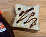 あみ海老と鰹節のお好み焼き風トースト作り方2写真