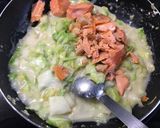 サーモンと春キャベツの簡単クリームパスタ作り方5写真