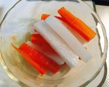 にんじんと大根の紅白肉巻き作り方1写真