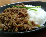 ガッツリ☆挽肉のねぎ塩にんにく炒めごはん作り方6写真