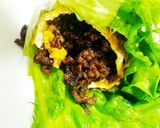 牛ひき肉のパリパリたまご包みのレタス包み作り方11写真