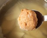 茹でたけのこと、ワカメの味噌汁作り方3写真