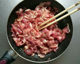 包丁要らず簡単メイン☆豚コマの甘辛炒め。作り方2写真