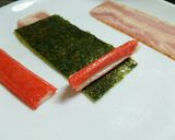 お弁当に♪カニかまと海苔のベーコン巻き作り方1写真