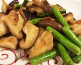 アスパラと椎茸のピリ辛バター醤油炒め★作り方4写真