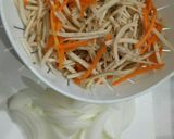 豚バラと根菜の卵とじ作り方1写真