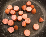 ほうれん草とソーセージにんにくバター炒め作り方1写真