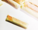 クリームチーズとタラコの春巻き！作り方2写真