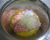 白菜と鶏ひき肉の重ね煮＊きのこあんかけ　作り方1写真