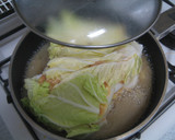 白菜と鶏ひき肉の重ね煮＊きのこあんかけ　作り方3写真