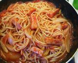 ブロックベーコンと新玉ねぎのトマトパスタ作り方7写真
