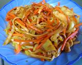 目玉焼きデミソース焼きうどん作り方3写真