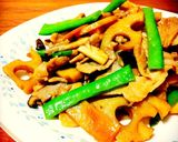 蓮根と豚肉のオイスター炒め作り方5写真