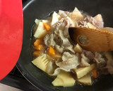 旬の優しいお味です♡筍と人参と豚肉の煮物作り方7写真