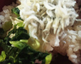 釜あげしらすと漬け物のおにぎり作り方1写真
