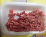 肉ナポリタンスパゲッティ　レトルト編作り方1写真