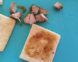 納豆と鶏の甘辛てり煮の和風ピザ作り方2写真