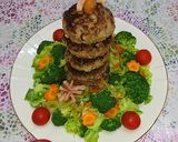 開いた出来た!大きくなれタワーハンバーグ作り方8写真
