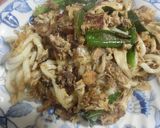 鯖の水煮缶で、、焼き鯖焼きうどんです＾＾作り方7写真