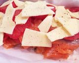 鮭とトマトチーズの重ね焼き❁*+作り方5写真