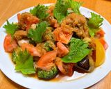 鶏肉と彩り野菜の炒め！おろしポンズかけ作り方9写真