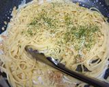 ゴルゴンゾーラと納豆のクリームパスタ作り方4写真