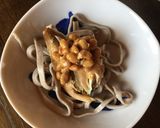 納豆と鯖のてり煮の蕎麦作り方3写真