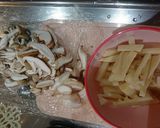 食感が〜(^o^)筍とキノコのきんぴら作り方1写真
