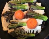 筍とタラの芽の人参ピューレ焼き作り方2写真