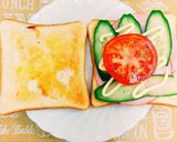朝食☆ハムと野菜のサンドイッチ作り方3写真